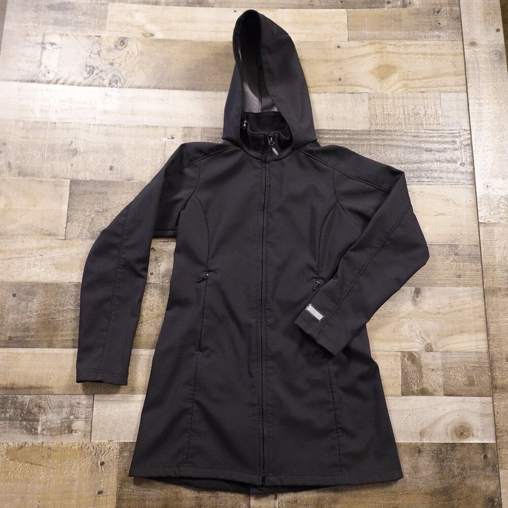 REI Softshell Hooded Jacket Women’s Extra Small Black Fleece Lined Outdoor XS